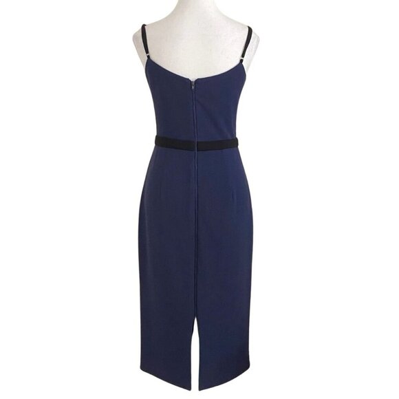 DRESS THE POPULATION EMMA NAVY SPAGHETTI STRAP SHEATH FORMAL DRESS - S - Picture 3 of 9